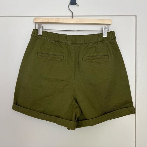Loft Shorts Womens Size 8P Military Green High Waist Pockets Button Cotton - Picture 4 of 13